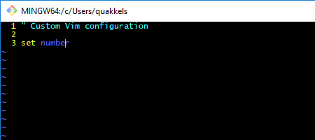 Configuring Vim When Using Git Bash on Windows · Quakkels.com